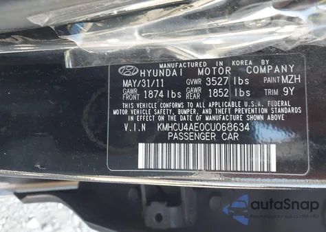 2012 Hyundai Accent Gls z USA, uszkodzony, nr VIN KMHCU4AE0CU068634